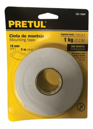 Cinta Doble Faz Pretul Blanca 19 Mm X 5mts Lintax Sa 0