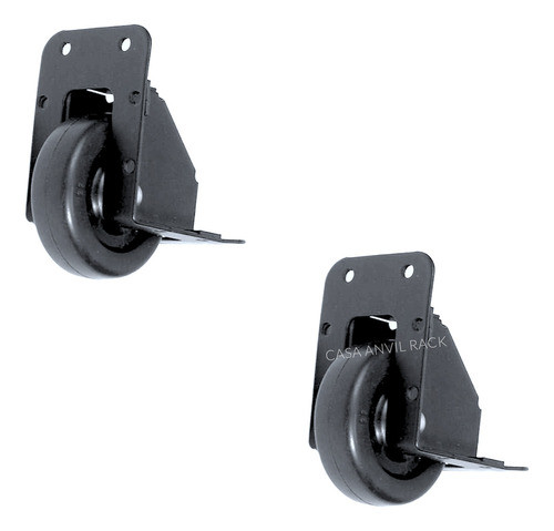 Kit X 2 Rueda 90° Metalica Negra 75mm P/ Embutir Penn Elcom 0