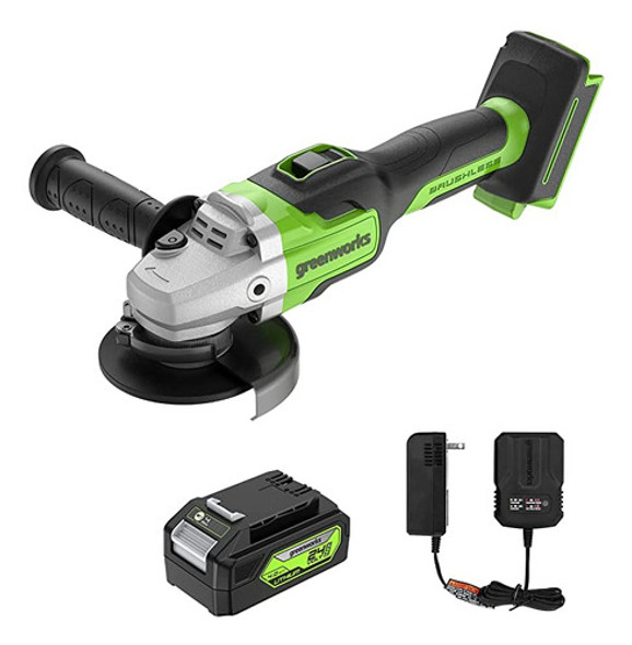 Greenworks Amoladora Angular De 24 V Sin Escobillas Sin Cab. 0