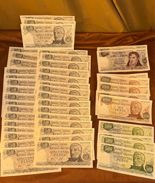 Billetes Antiguos Argentina 46 Correlativos Sin Circular 0