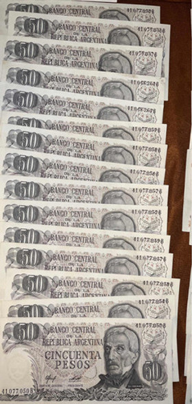 Billetes Antiguos Argentina 46 Correlativos Sin Circular 1