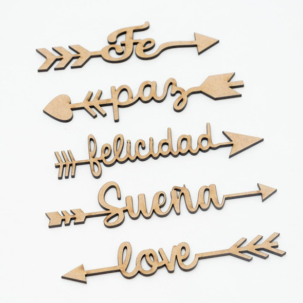 Flechas Con Frases Corte Láser - Fibro Fácil - Tamaño 20cm 0