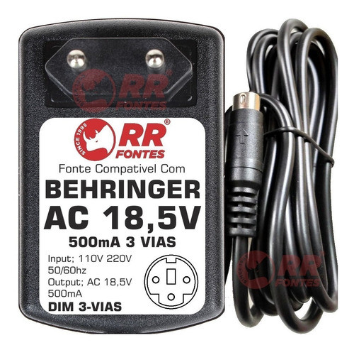 Fonte Carregador Mesa Behringer 18,5v+18,5v 500ma Bivolt 1