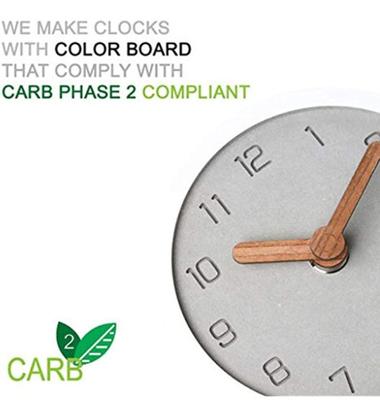 Mooqs Reloj De Mesa De Escritorio De Madera, Silencioso, Sin 1