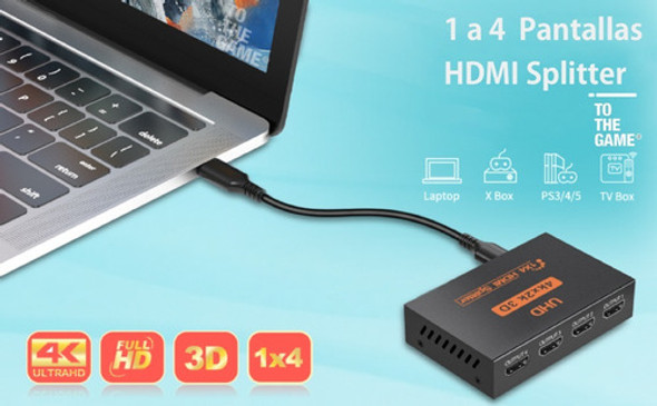 Splitter Hdmi Activo 1x4 1080p Full Hd 4k X2k Tv Led Lcd 3d 1