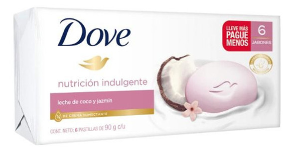 Jabón Dove Leche De Coco 90g X6 0