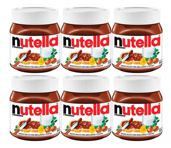 Nutella Ferrero 350 G Crema De Avellanas Chocolate Cacao X6 0