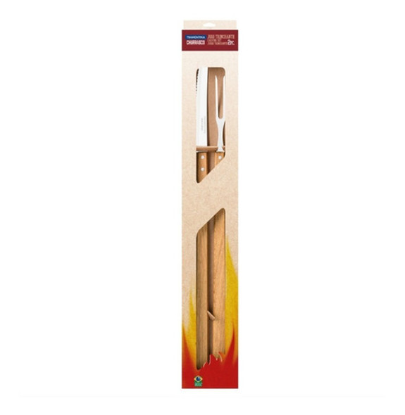 Juego Asado Churrasco Tramontina Acero Inox Mango Largo 2pz 1 Juego Asado Churrasco Tramontina Acero Inox Mango Largo 2pz 1