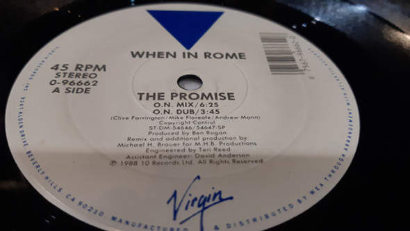 When In Rome The Promise Vinilo Maxi Usa 1988 Impecable Hit 1