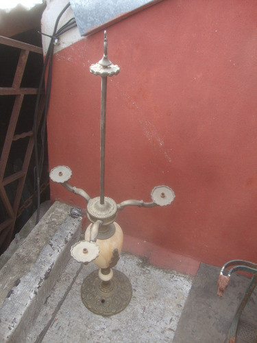 Lámpara Bronce Alabastro Sin Tulipa 84 Alto Electrificar 0