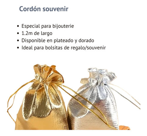 Rollo Cordón Para Souvenir Dorado De 1,2mmx100mts Bijouterie 1