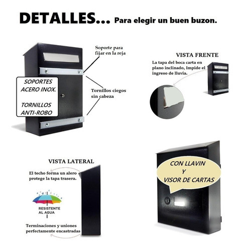 Buzon Timbre Inalambrico Tamaño Grande Revista P/`rejas Kix 1