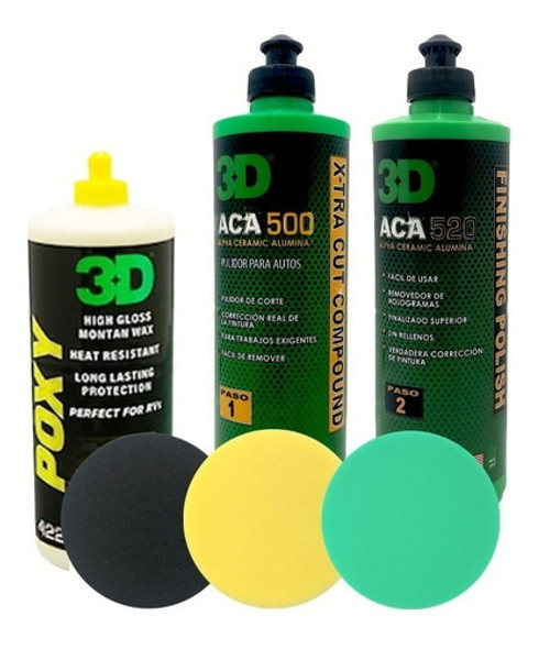 Kit 3d Aca 16oz Pulido + Protección + Pads 5  - 3d 0