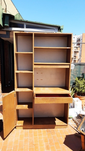 Modular Escritorio Biblioteca 8 Estantes, Un Cajón, Con Luz 1