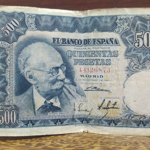 Antiguo Billete 500 Pesetas España 1951 Pick 142 1