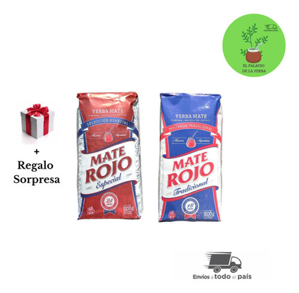 Combo Yerba Mate Rojo 10 Especial + 10 Trad.(1/2kg) + Regalo 0 Combo Yerba Mate Rojo 10 Especial + 10 Trad.(1/2kg) + Regalo 0