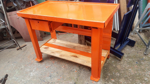 Mesa De Trabajo Chapa Reforzada  Tipo Morwin 130x70 X 82 Cm 1