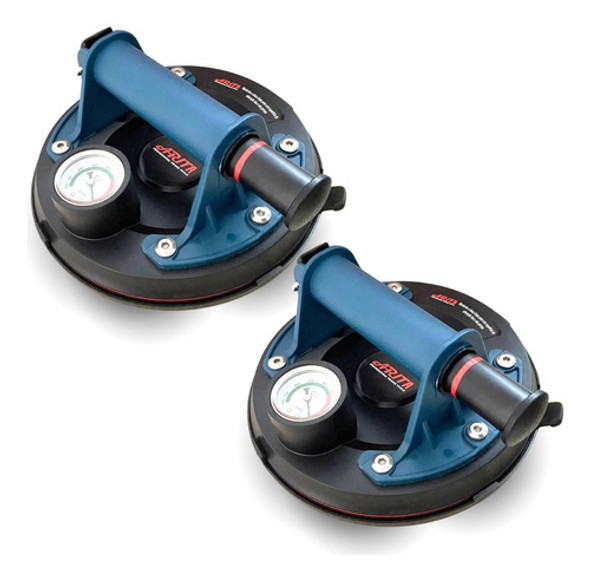 Kit 2 Ventosas  A Vácuo 200kg Vidros Pisos Mármore C/ Maleta 0