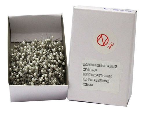 Alfinetes Cabeça Bola Branco C/ Aproximadamente 890 Unidades 0