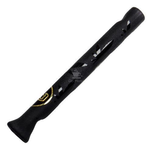Piteira De Vidro Hippie Bong Sandblast Black Leaf 6mm 0