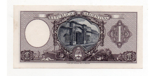 Billete Argentina 1 Peso Moneda Nacional Bottero 1917 Sc 1