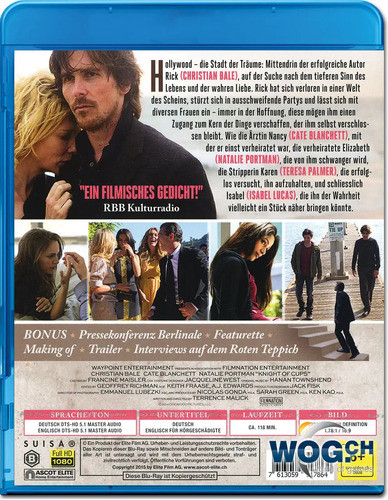 Blu-ray Knight Of Cups - Christian Bale - Import. & Lacrado 1