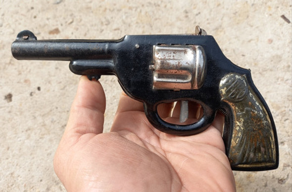 Antiguo Revolver Rebo Chapa Juguete Años 50 Aprox. Ind Arg 0