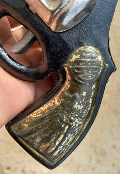 Antiguo Revolver Rebo Chapa Juguete Años 50 Aprox. Ind Arg 1