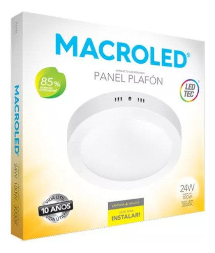 Plafon Redondo 24w Blanco Macroled - Pr24ww 3000k 2040lm 0