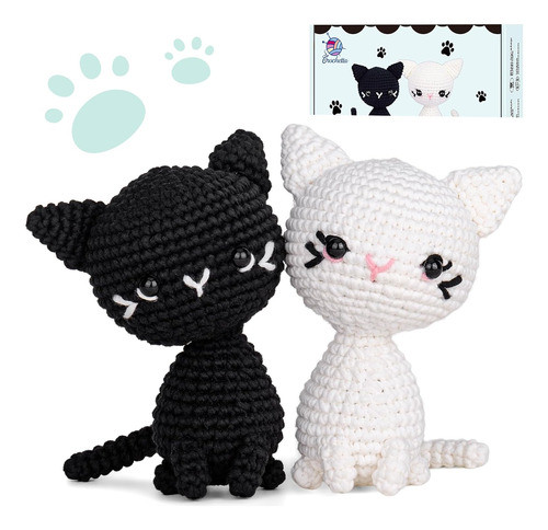 Kit De Crochet Para Principiantes Con 2 Gatos Mágicos Yarn 4 0