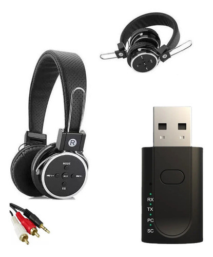 Transmissor/receptor Bluetooth Tv + Fone De Ouvido Headphone 0