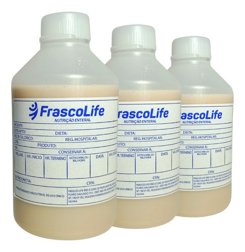 Kit 50 Frasco Nutrição Dieta Alimentação Enteral 300ml 0