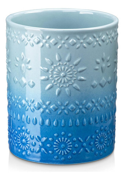 Soporte Cerámico Azul Grande Para Countertop Cocina 0