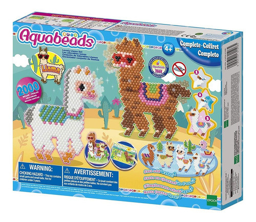 Set De Encantadora Llama Aquabeads 2000 Cuentas + Plantillas 0