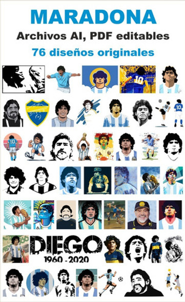 Vectores Maradona 76 Diseños Exclusivos. Vinilo, Sublimación 1