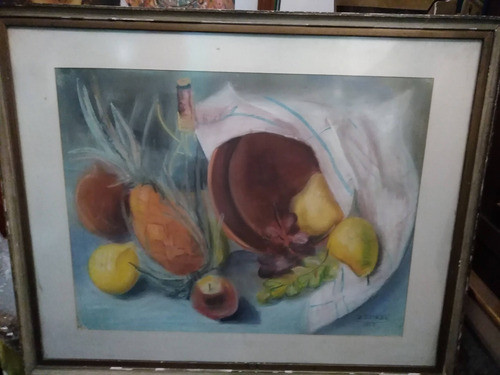 Cuadro Pastel Firmado Sotrel 47x60 Enmarcado 0