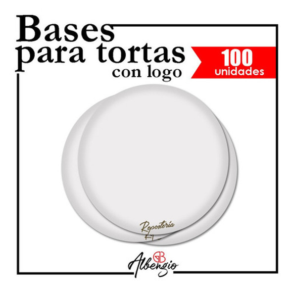 Base Para Tortas C/logo Fibro 24-25cm  X100  Bt2425-fpl-100 0