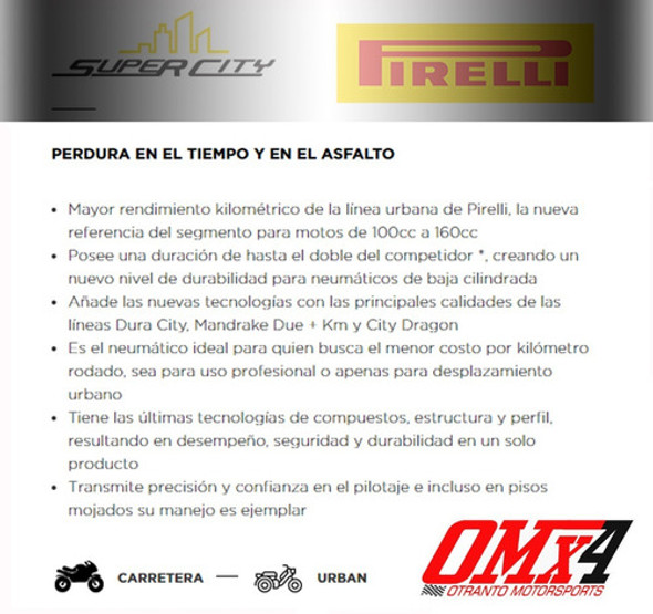 Kit Cubiertas Moto Pirelli Super City 250 17 + 80 100 14 1