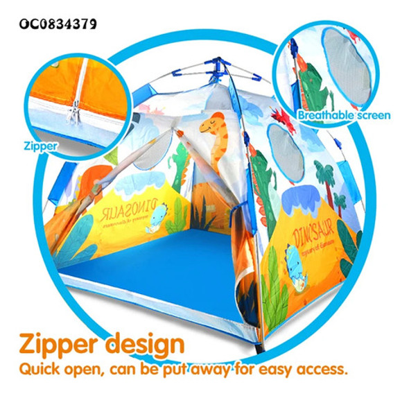 Carpa Infantil Modelo Dinosaurio Zipper 130x120cm Ltf Shop 1