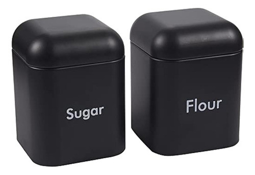 Juvale Juego De 2 Botes De Harina Negra Y Azúcar Para Cocina 0