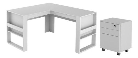 Conjunto Para Escritório 2 Peças Branco Tecnomobili 0