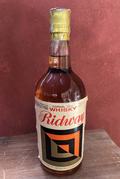 Antigua Botella Whisky Ridway 1 Litro Sin Abrir De Coleccion 0