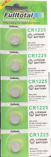5 Pilas Cr1225 3v Litio No Recargable Alarma Sensor Control 0