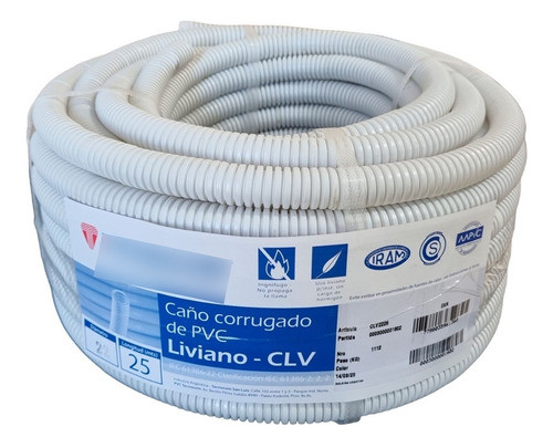 Caño Corrugado Ignifugo Blanco 3/4 X 25mts Tecnocom 0