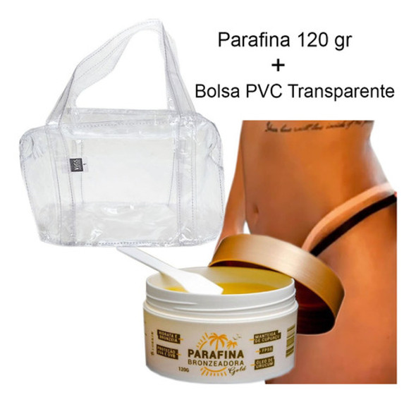 Parafina Bronzeadora Fps8 120gr + Bolsa Praia Transparente 1