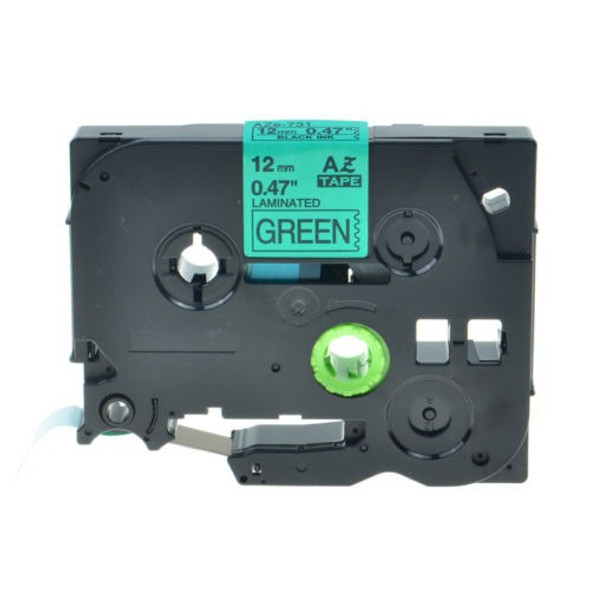 1pk Tz-731 Negro Sobre Verde Etiqueta Cintas Tze-731 Para Br 0