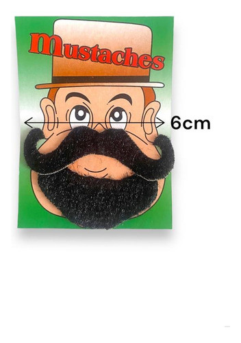 Bigote Con Barbilla Falso Cotillon Carnaval 6 Unidades 1