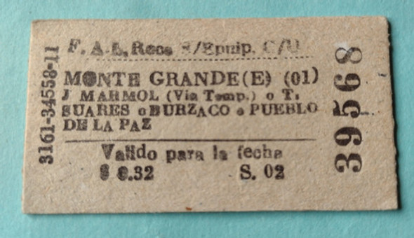 Boleto De Tren A Estación Pueblo De La Paz (lomas De Zamora) 0