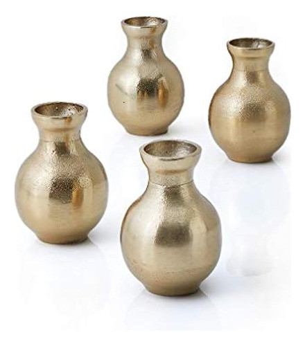 Serene Spaces Living Juego De 4 Jarrones De Flores De Oro, F 0