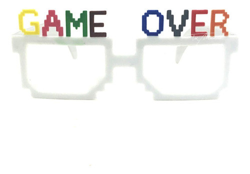 Lente Blanco  Game  Over  Videojuegos  Pixelado  Cotillón 1